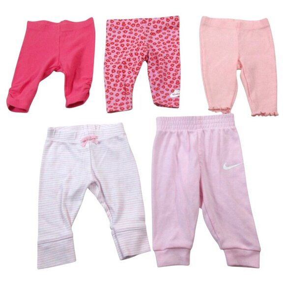 Lot of 5 Carter's Leggings Pants Baby Girls 3 Month Pink Striped Floral Pull-On - Picture 1 of 3